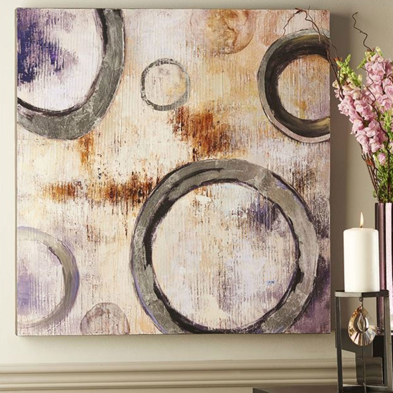 Giftcraft #086266 Circle Design Oil Painting on Canvas  Hope Home Furnishings and Flooring